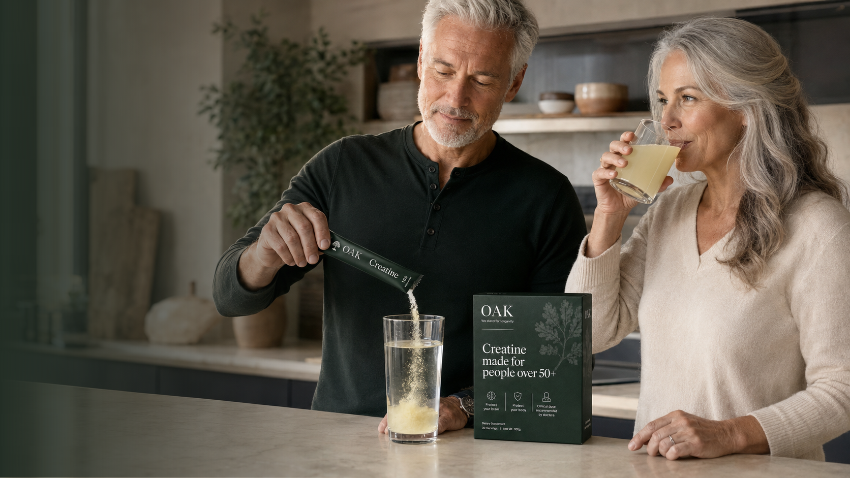 Couple in kitchen with OAK