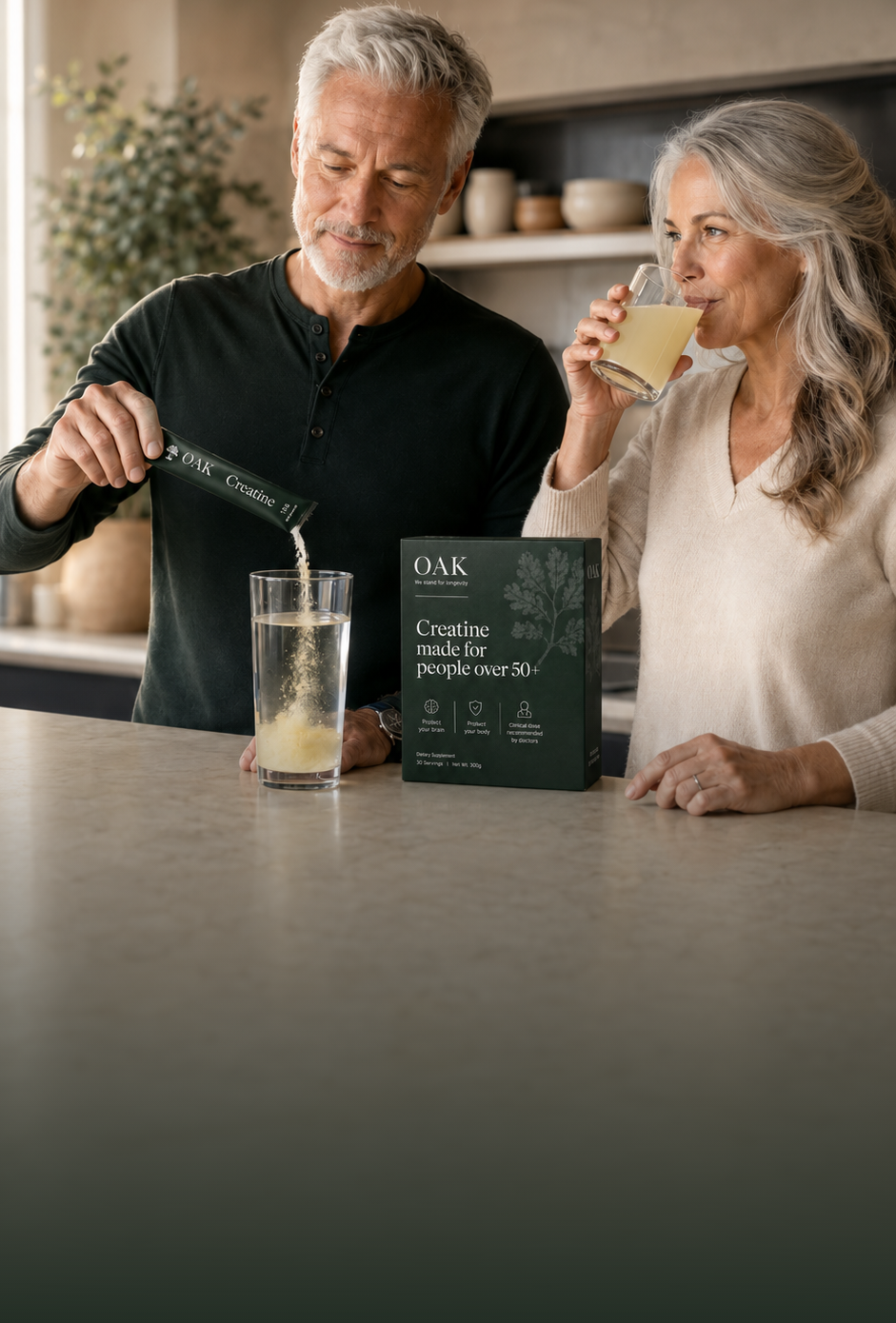Couple in kitchen, portrait
