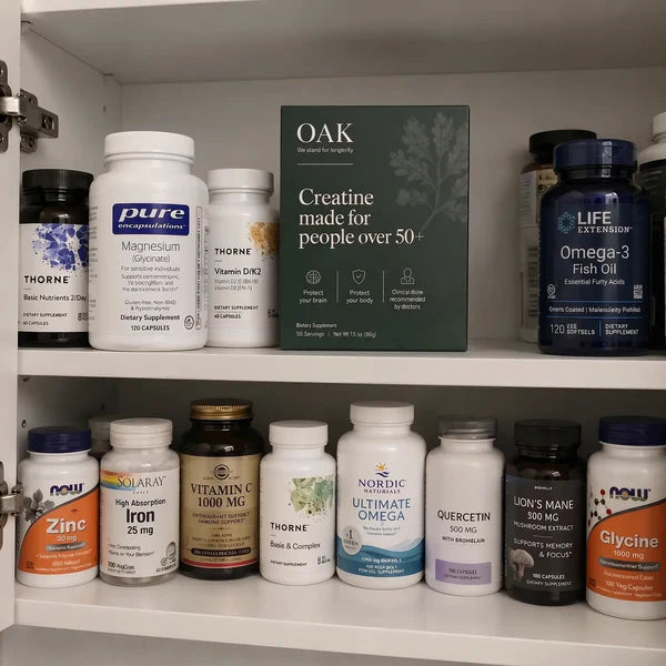OAK box in the supplement cabinet